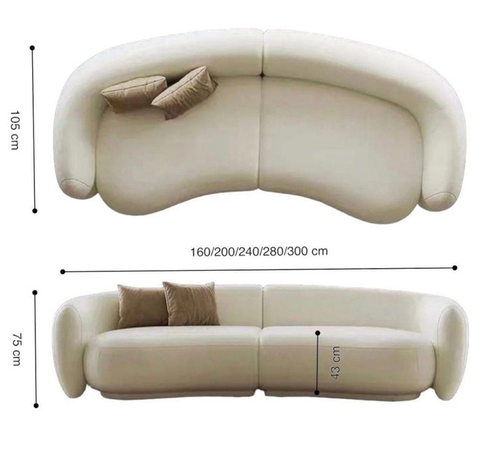 CHANTE Modern Scratch Resistant Sectional Curve Sofa
