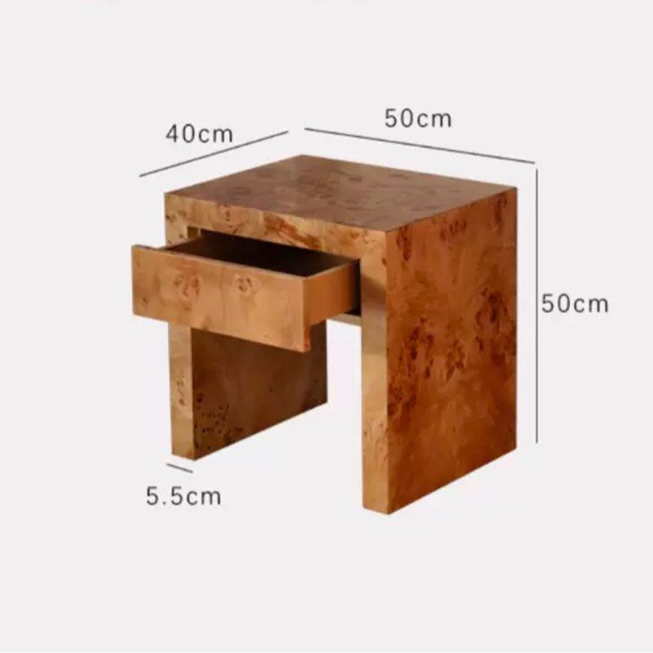 BRAYNE Wabi Sabi Solid Wood Bedside Table