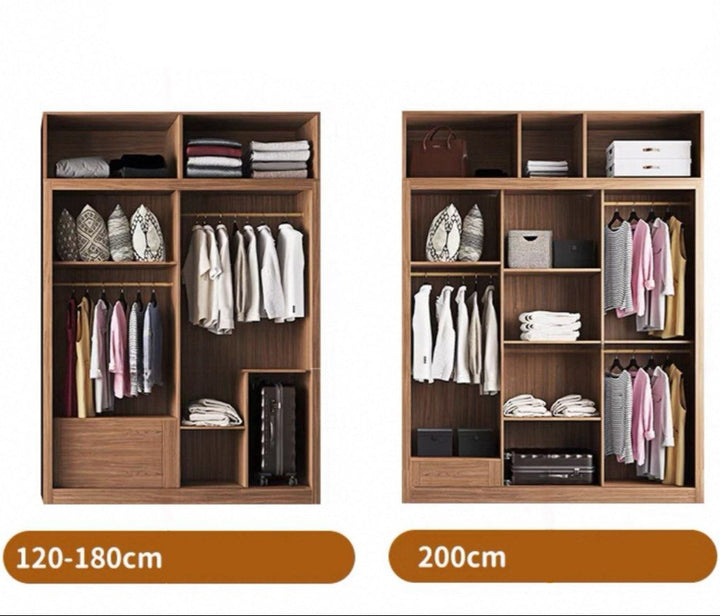 CALAGRE Modern Solid Wood Walnut Wardrobe