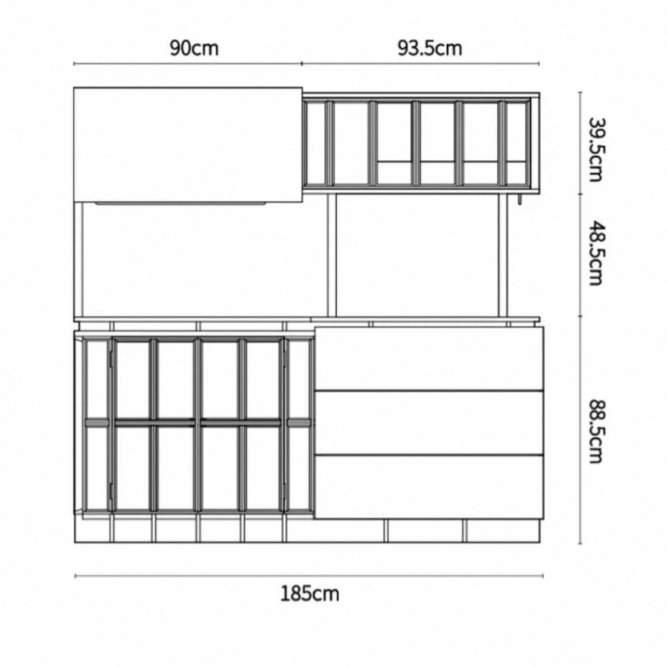 COSRE Modern Solid Wood Kitchen Cabinet