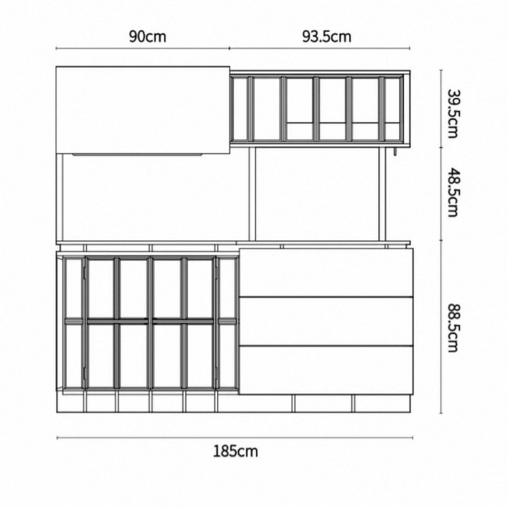 COSRE Modern Solid Wood Kitchen Cabinet