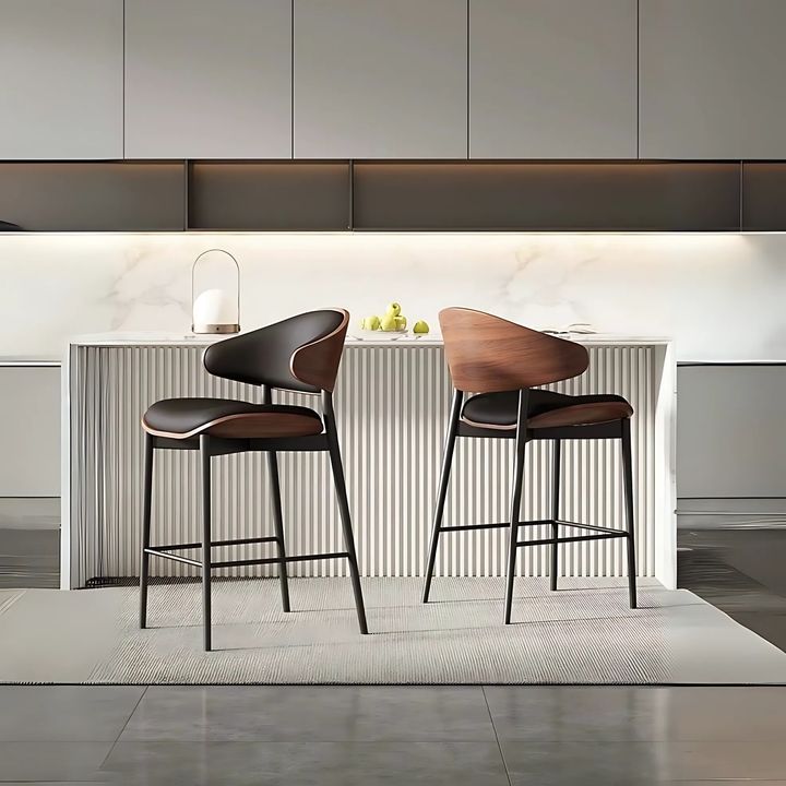 BRON Modern Leather Bar Stool