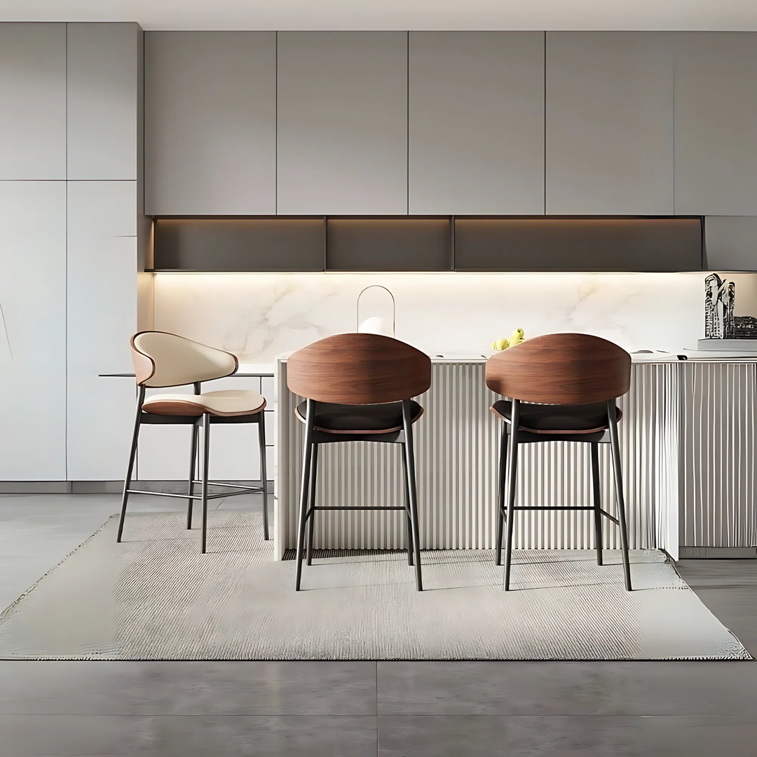 BRON Modern Leather Bar Stool