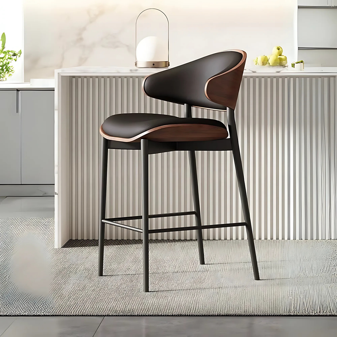 BRON Modern Leather Bar Stool