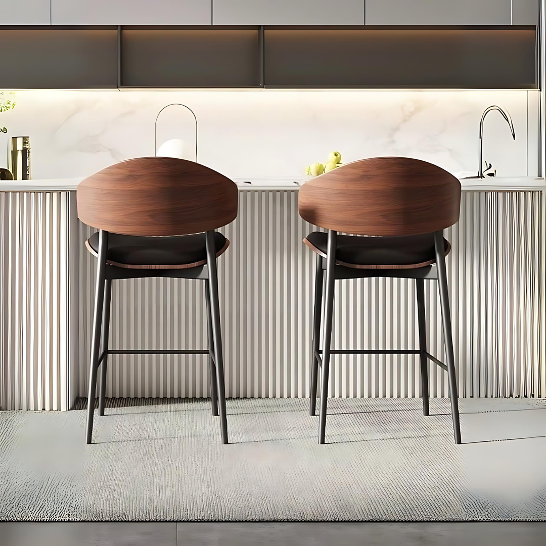 BRON Modern Leather Bar Stool