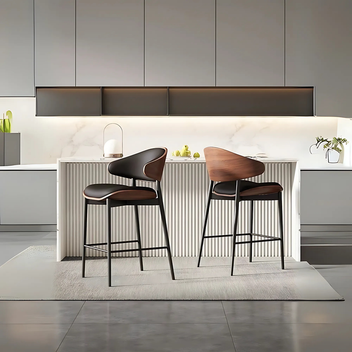 BRON Modern Leather Bar Stool