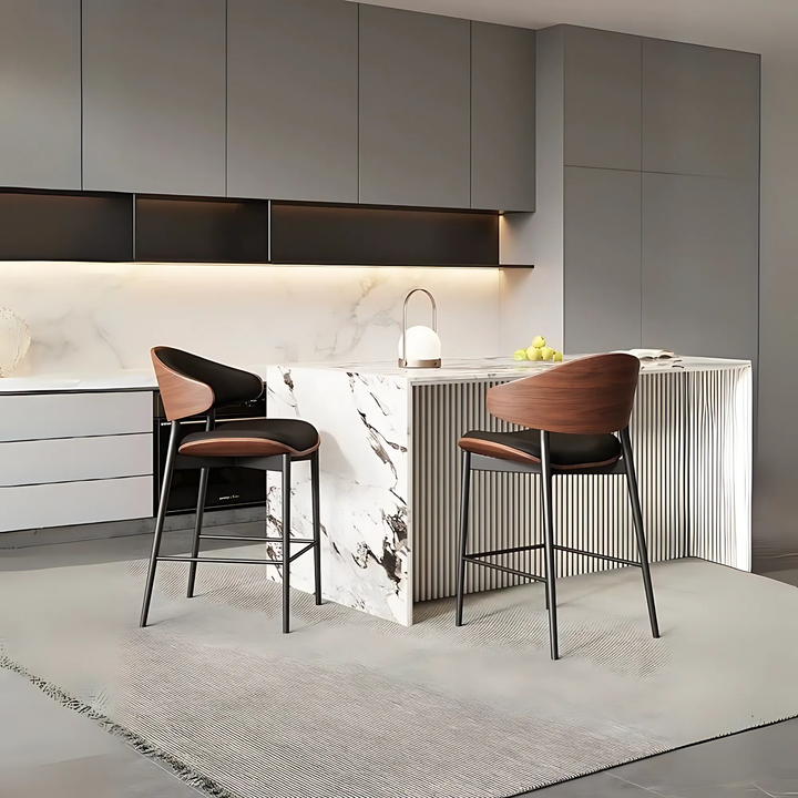 BRON Modern Leather Bar Stool