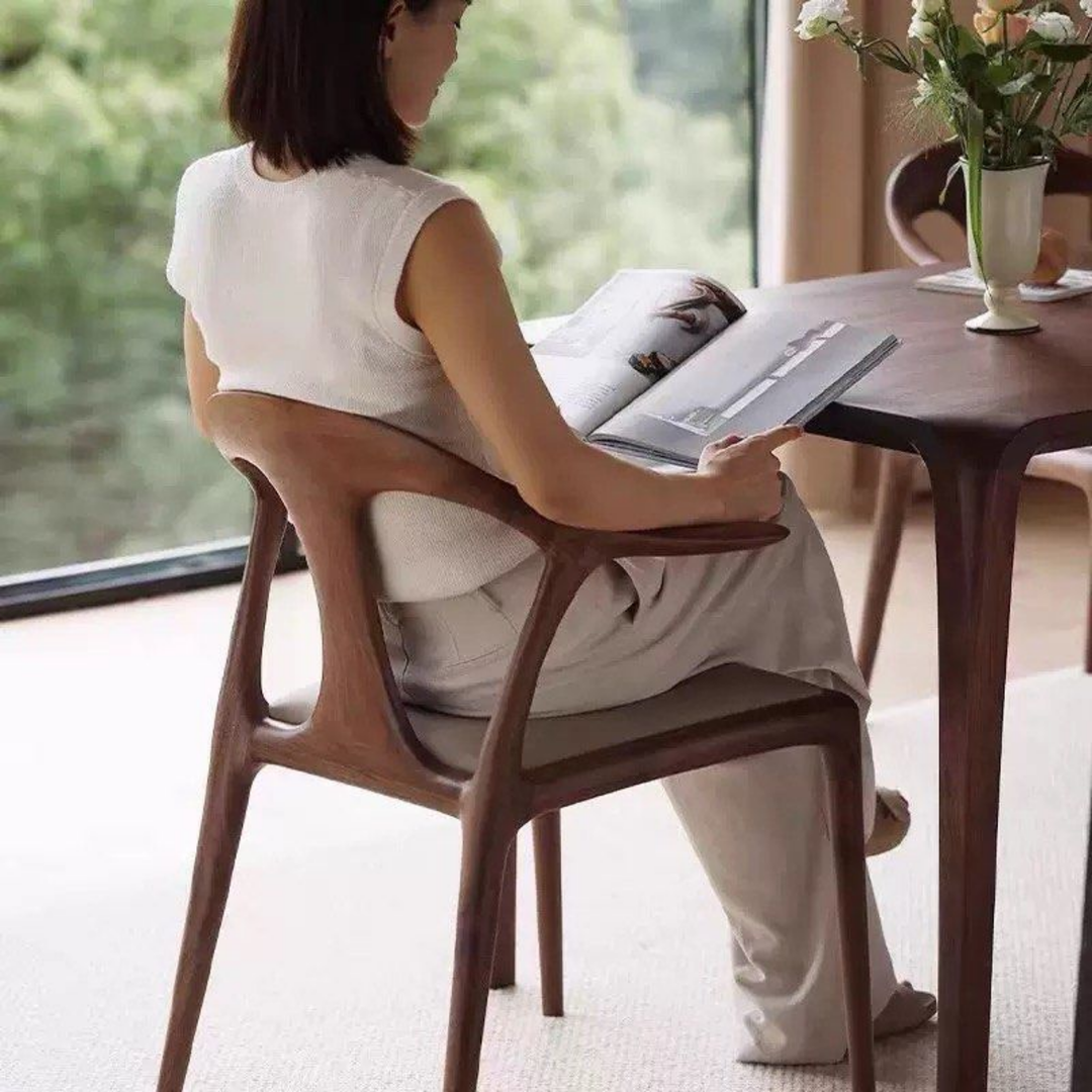 SUFJAN Modern Solid Wood Dining Chair