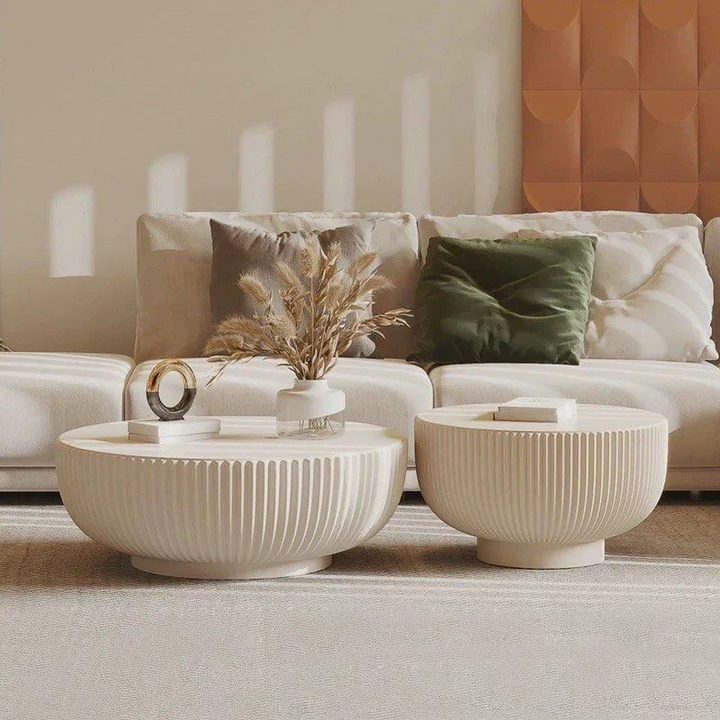 SHARLYN Modern Fluted Round Coffee Table