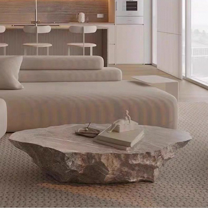 IOSEN Modern Travertine Coffee Table