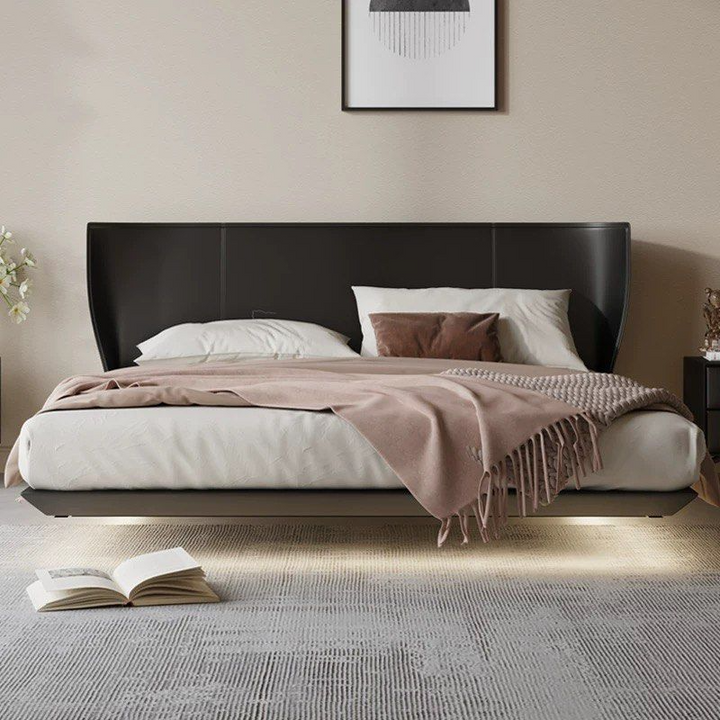 CAEDTY Modern Leather Floating Bedframe