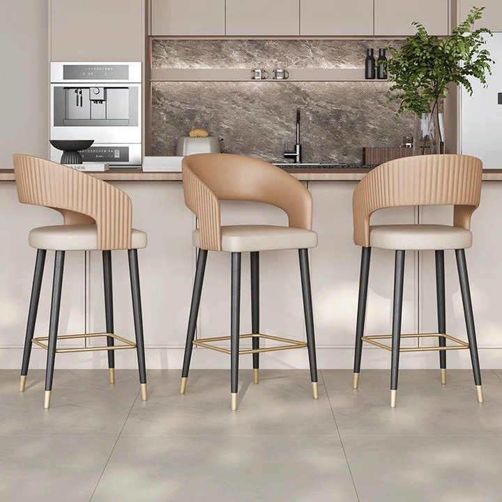 BREG Modern Leather Bar Stool