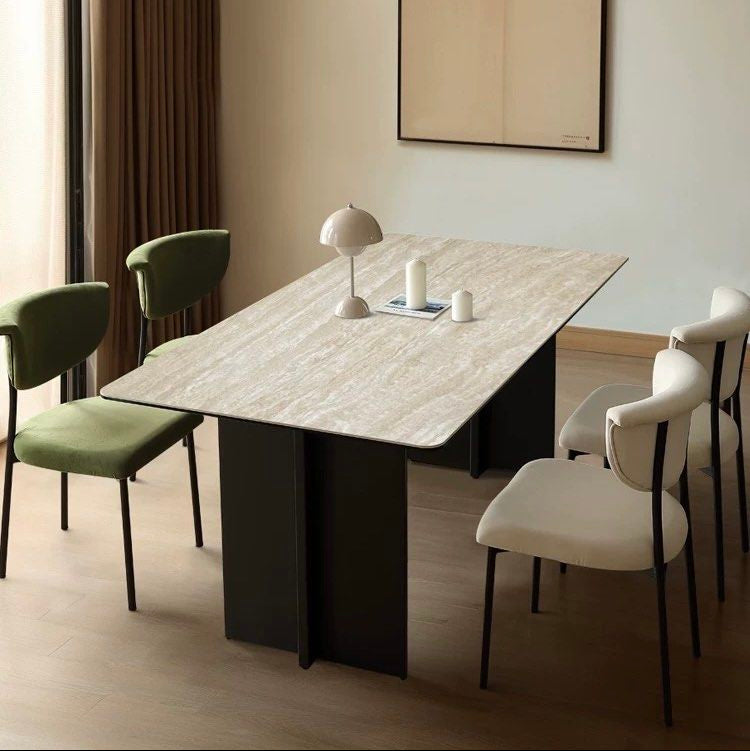 TAVIA Travertine Dining Table