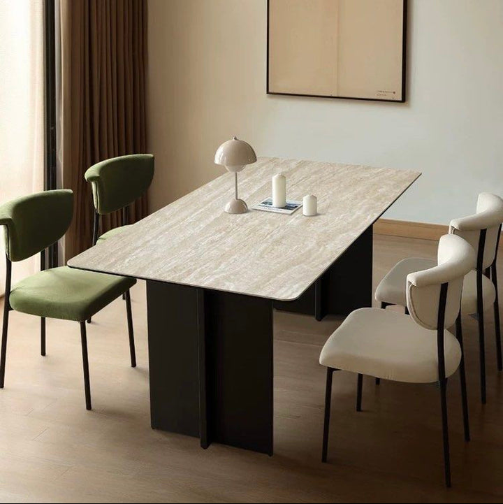 TAVIA Travertine Dining Table