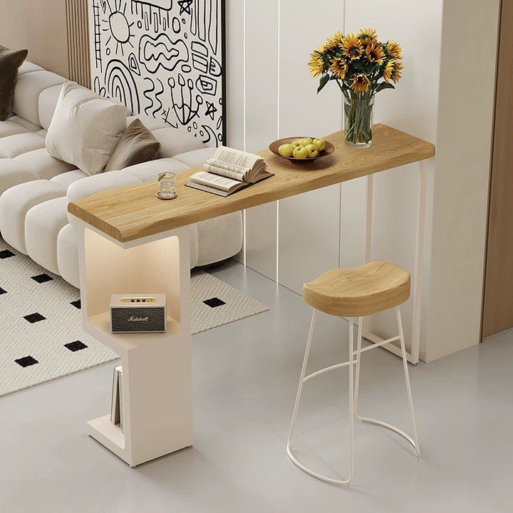 BUREJ Modern Solid Wood Bar Table
