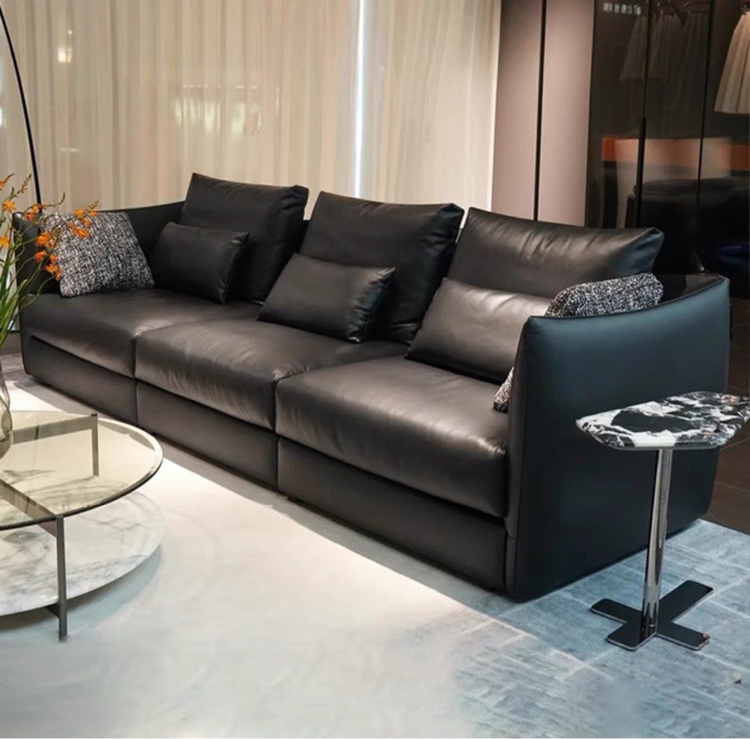 SHIZUNE Modern Genuine Leather Sofa