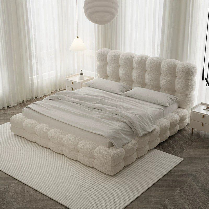 BREON Modern Boucle Storage Bedframe