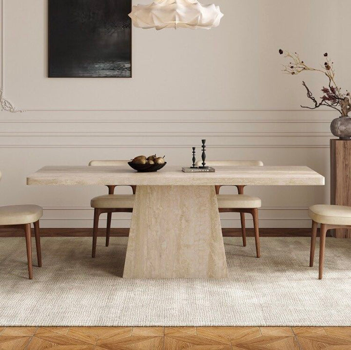 CALVERA Modern Travertine Dining Table