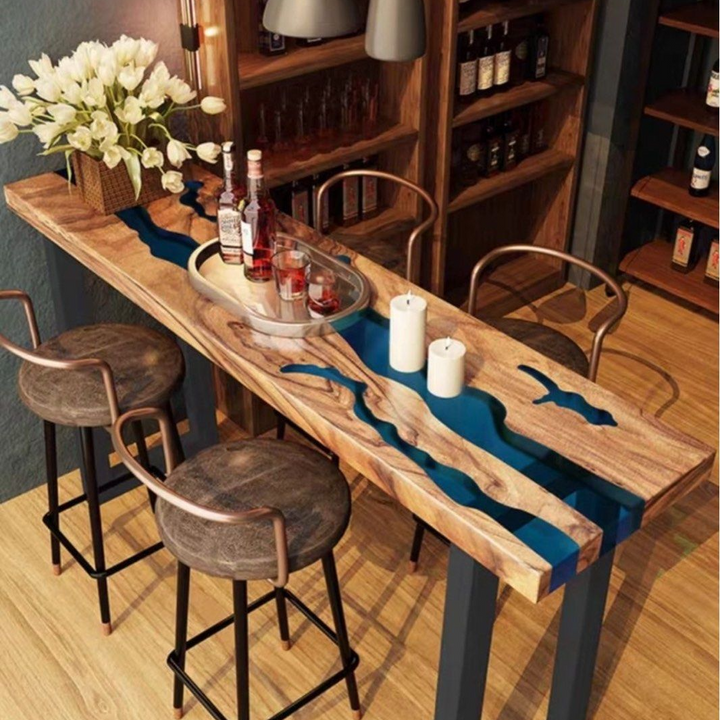 SNOTA Epoxy Resin River Bar Table