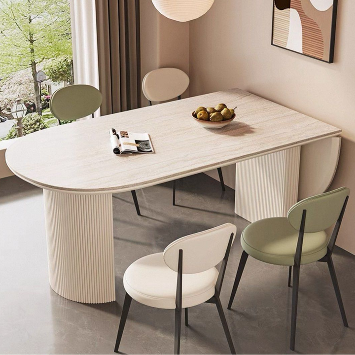 CALBERE Modern Extendable Travertine Dining Table