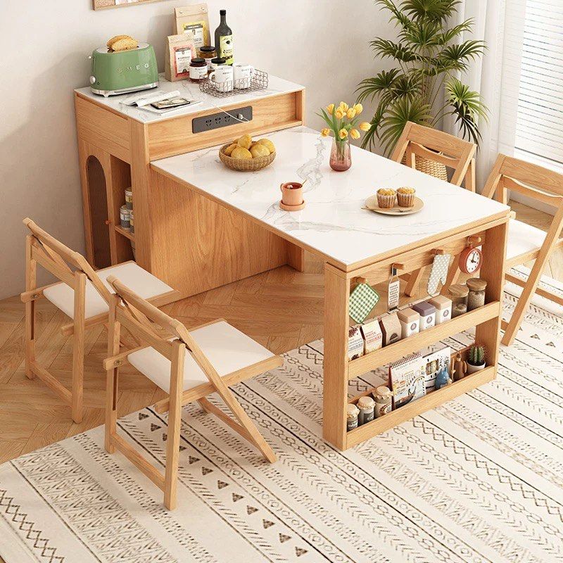 LAUFEN Modern Sintered Stone Extendable Island Dining Table