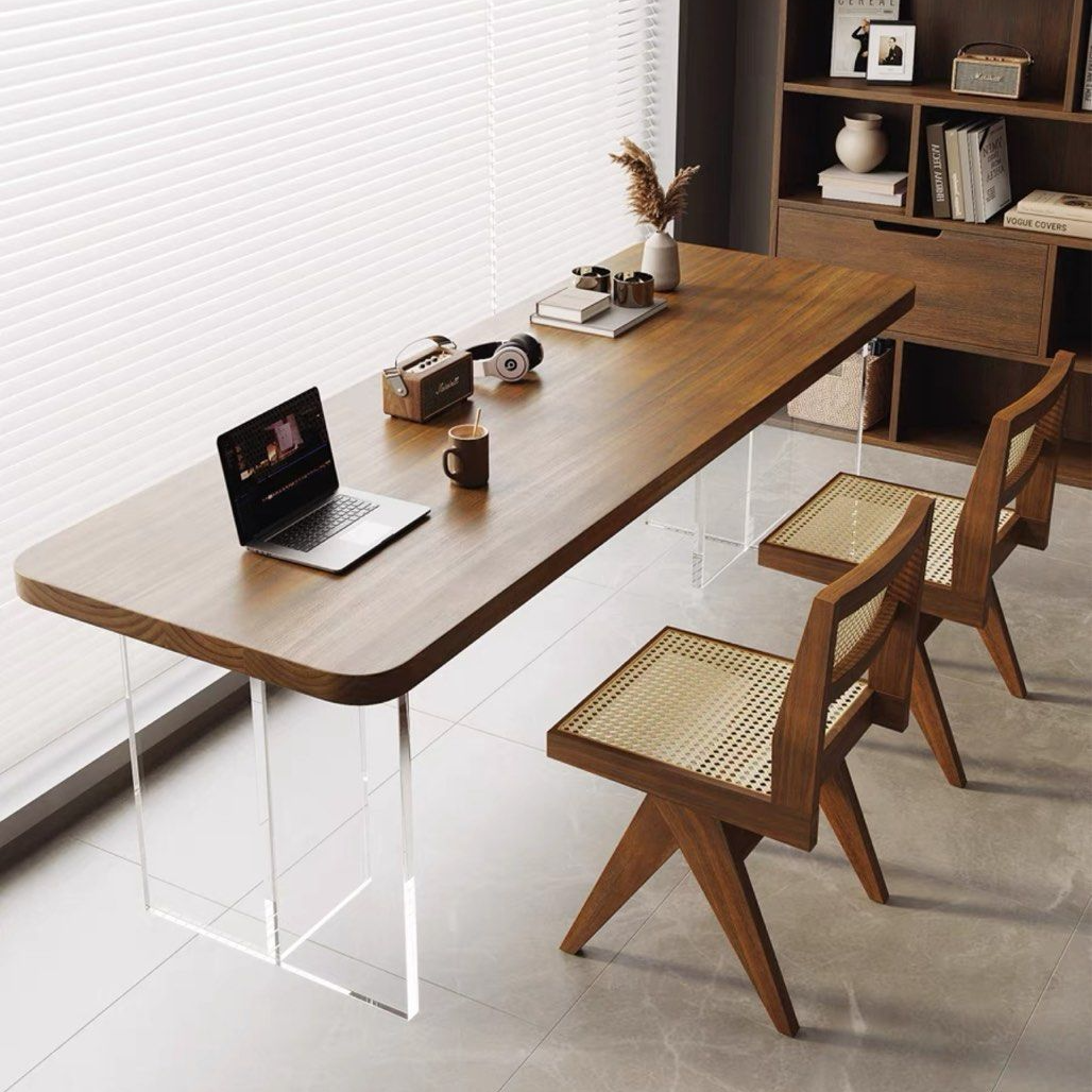 ATHANAS Modern Solid Wood With Acrylic Study Table