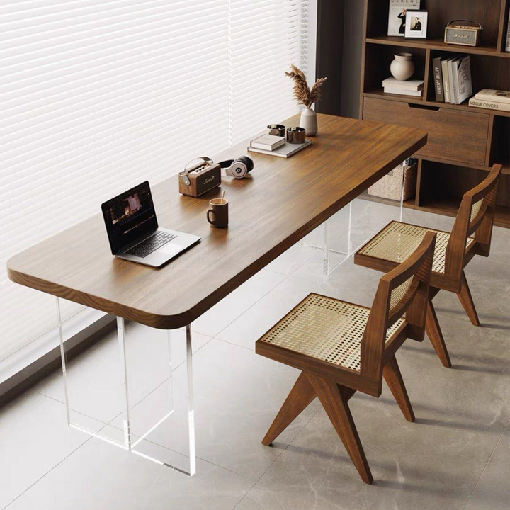 ATHANAS Modern Solid Wood With Acrylic Study Table