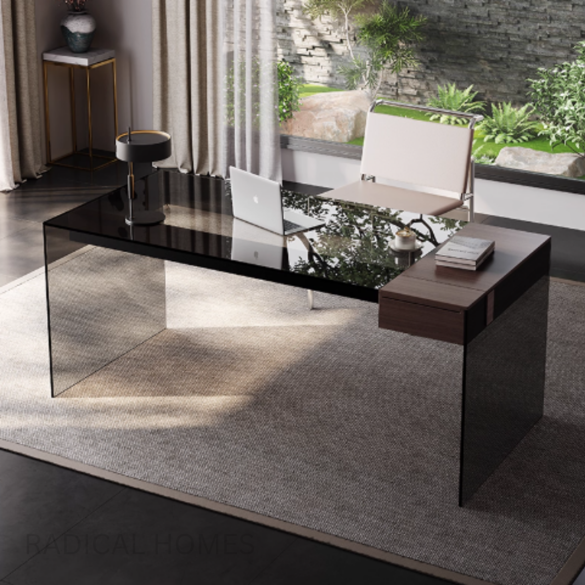 NOIR Modern Tempered Glass Study / Office Table – Radical Homes
