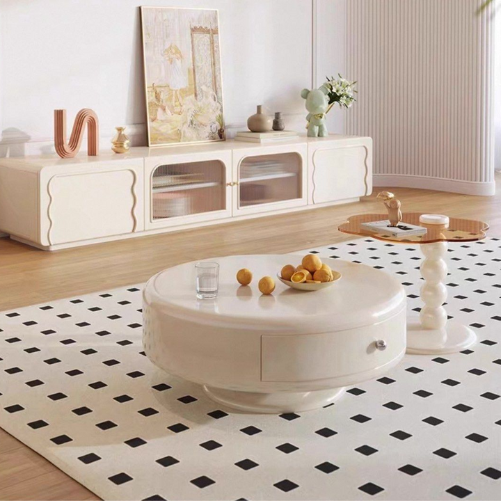 ERAEL Japandi Round Swivel Coffee Table