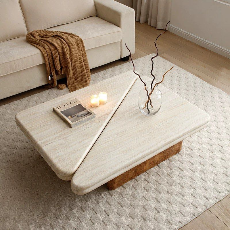 ADAM Modern Travertine Coffee Table