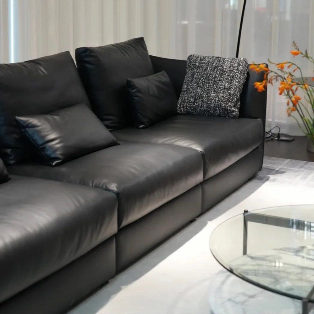SHIZUNE Modern Genuine Leather Sofa