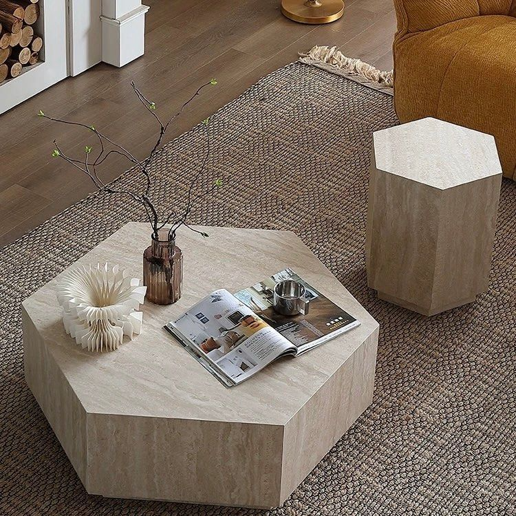 ORIE Modern Travertine Coffee Tables