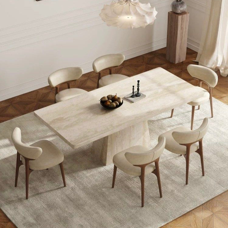 CALVERA Modern Travertine Dining Table