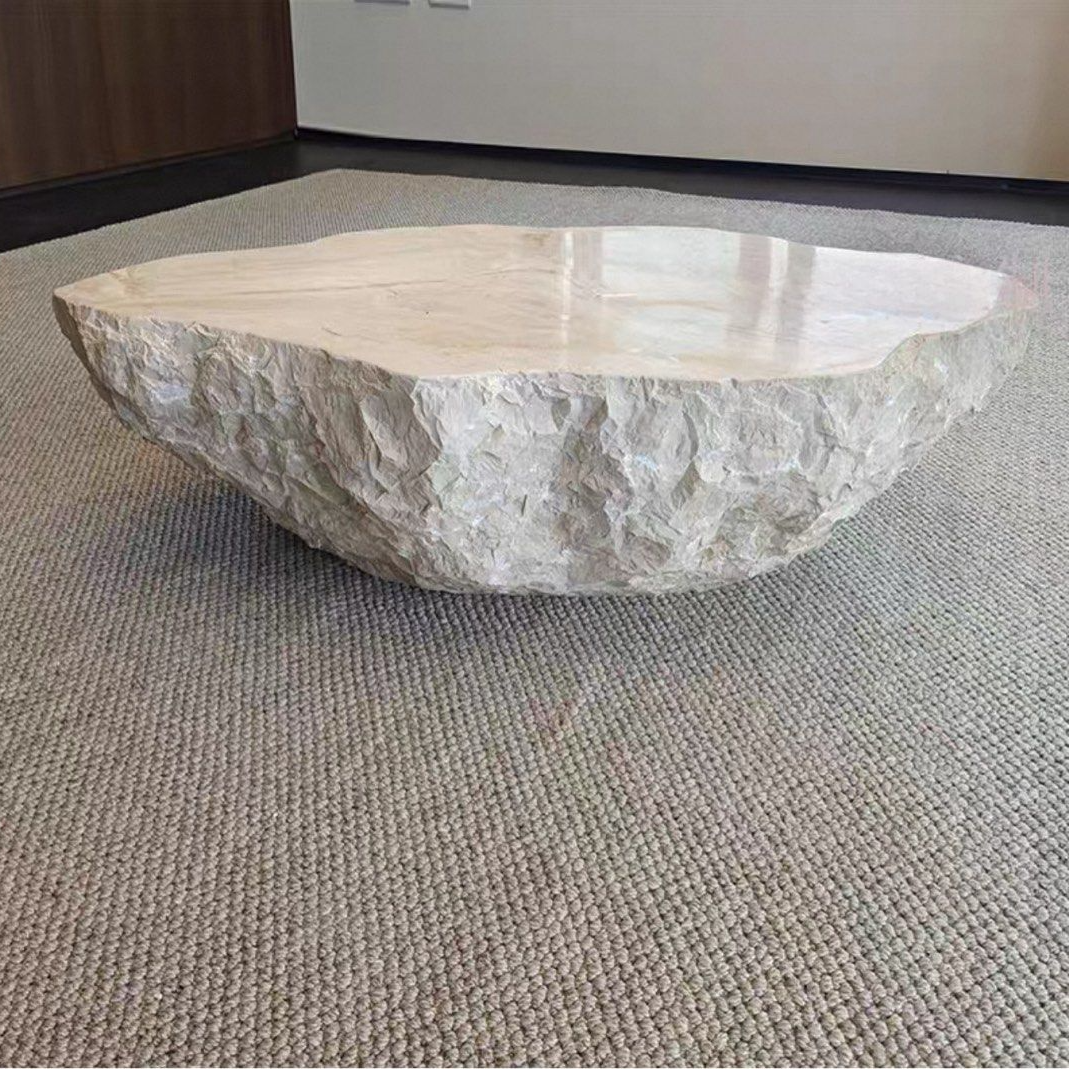 IOSEN Modern Travertine Coffee Table