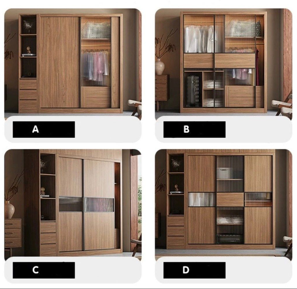 CALAGRE Modern Solid Wood Walnut Wardrobe