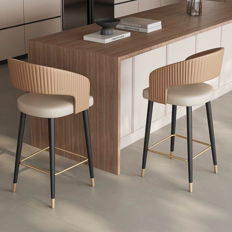 BREG Modern Leather Bar Stool