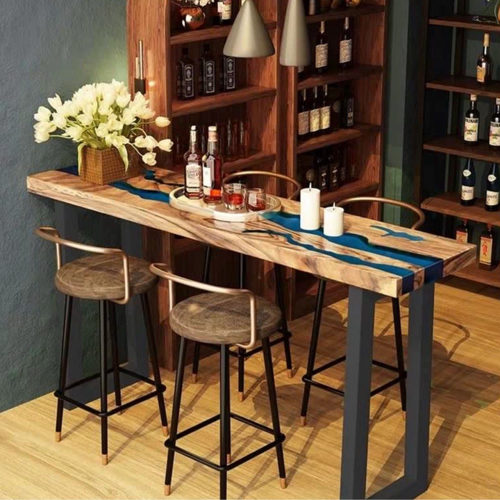 SNOTA Epoxy Resin River Bar Table