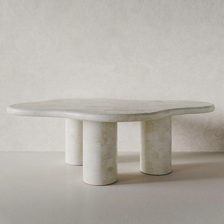 DENIS Modern Travertine Coffee Table