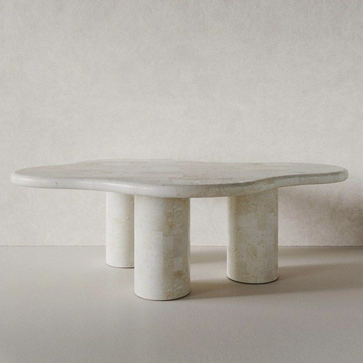 DENIS Modern Travertine Coffee Table