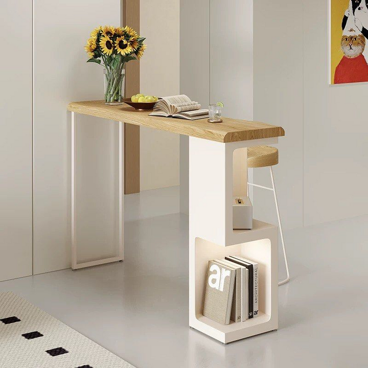 BUREJ Modern Solid Wood Bar Table