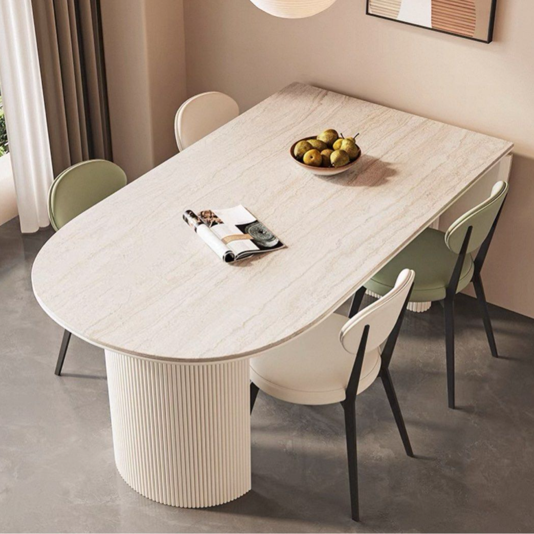 CALBERE Modern Extendable Travertine Dining Table