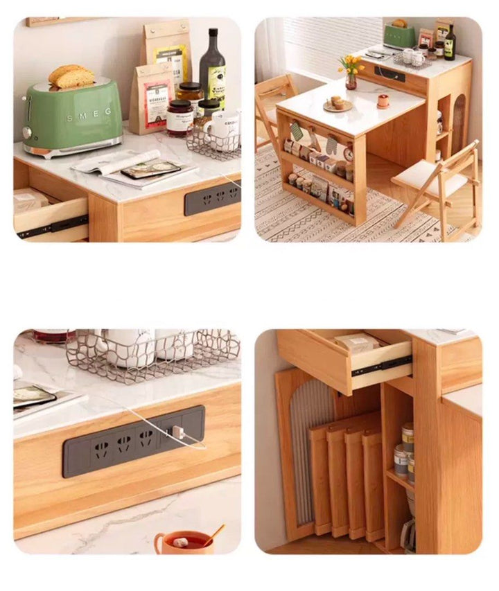 LAUFEN Modern Sintered Stone Extendable Island Dining Table