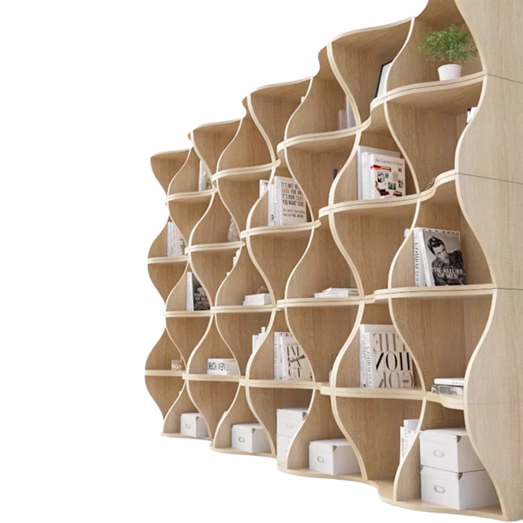 ARVO Modern Curved Bookshelf