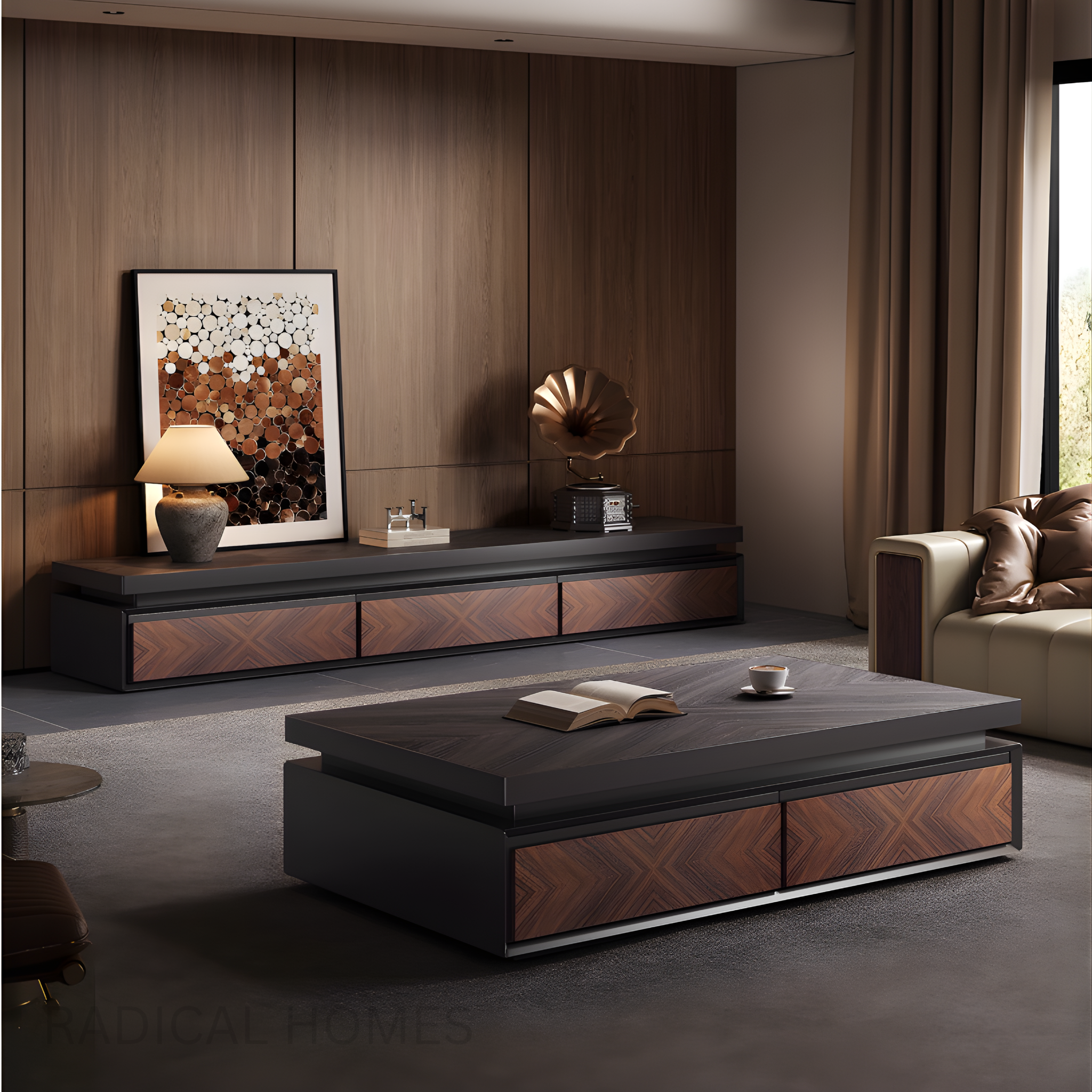 Tv Console And Coffee Table Set VIENNA Modern Tv Console and Coffee Table Set – Radical Homes