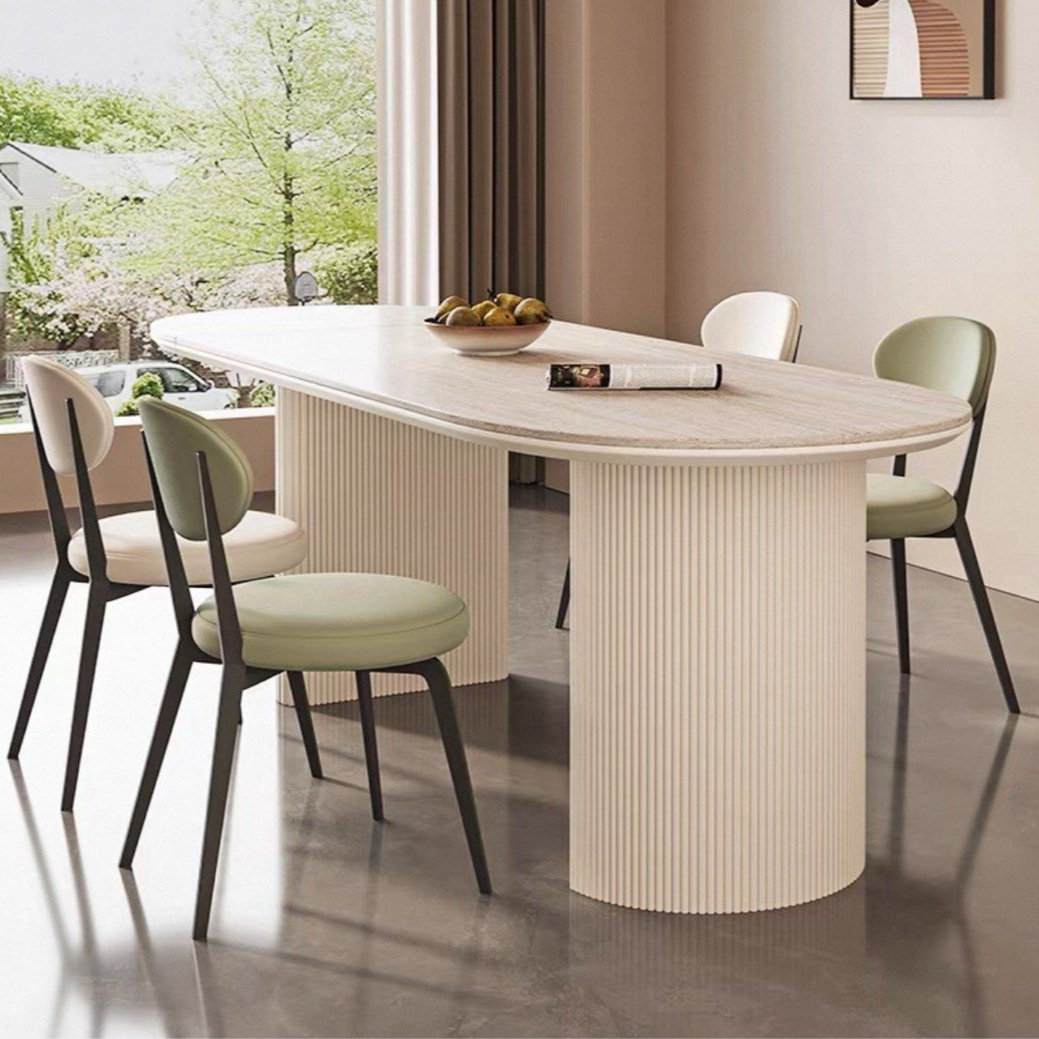 CALBERE Modern Extendable Travertine Dining Table