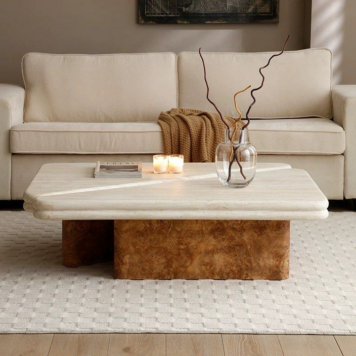 ADAM Modern Travertine Coffee Table