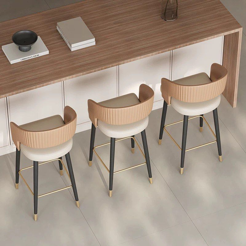 BREG Modern Leather Bar Stool