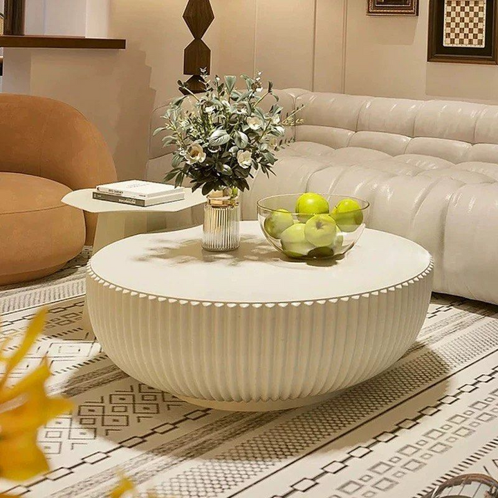SHARLYN Modern Fluted Round Coffee Table