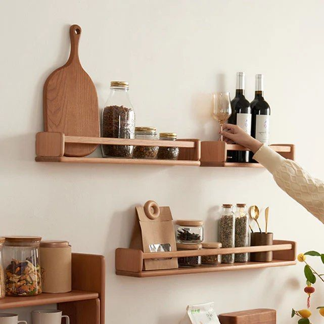CLEITON Solid Wood Wall Shelves
