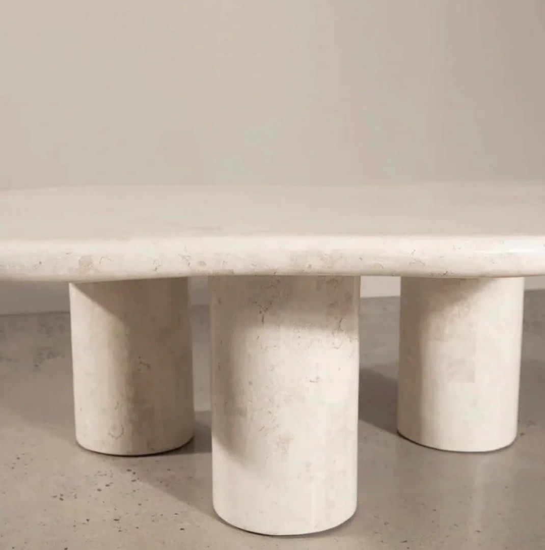 DENIS Modern Travertine Coffee Table